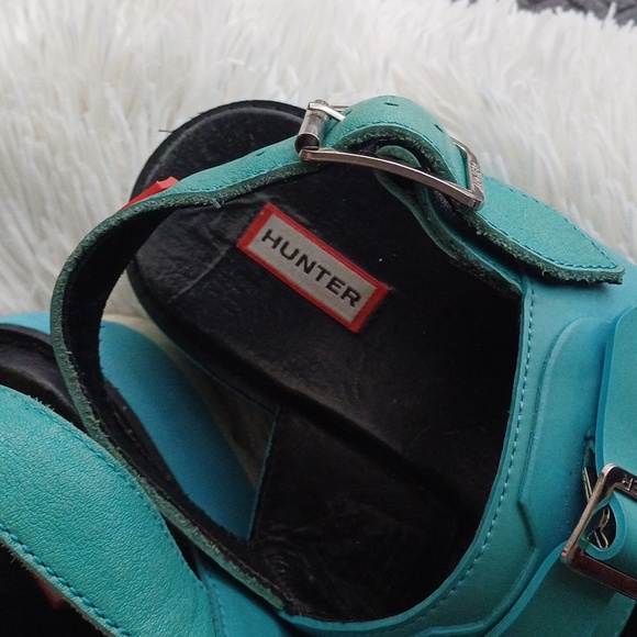 🔥🔥Hunter original Tiffany blue Turquoise platform sandals 10 10.5 - Picture 11 of 15